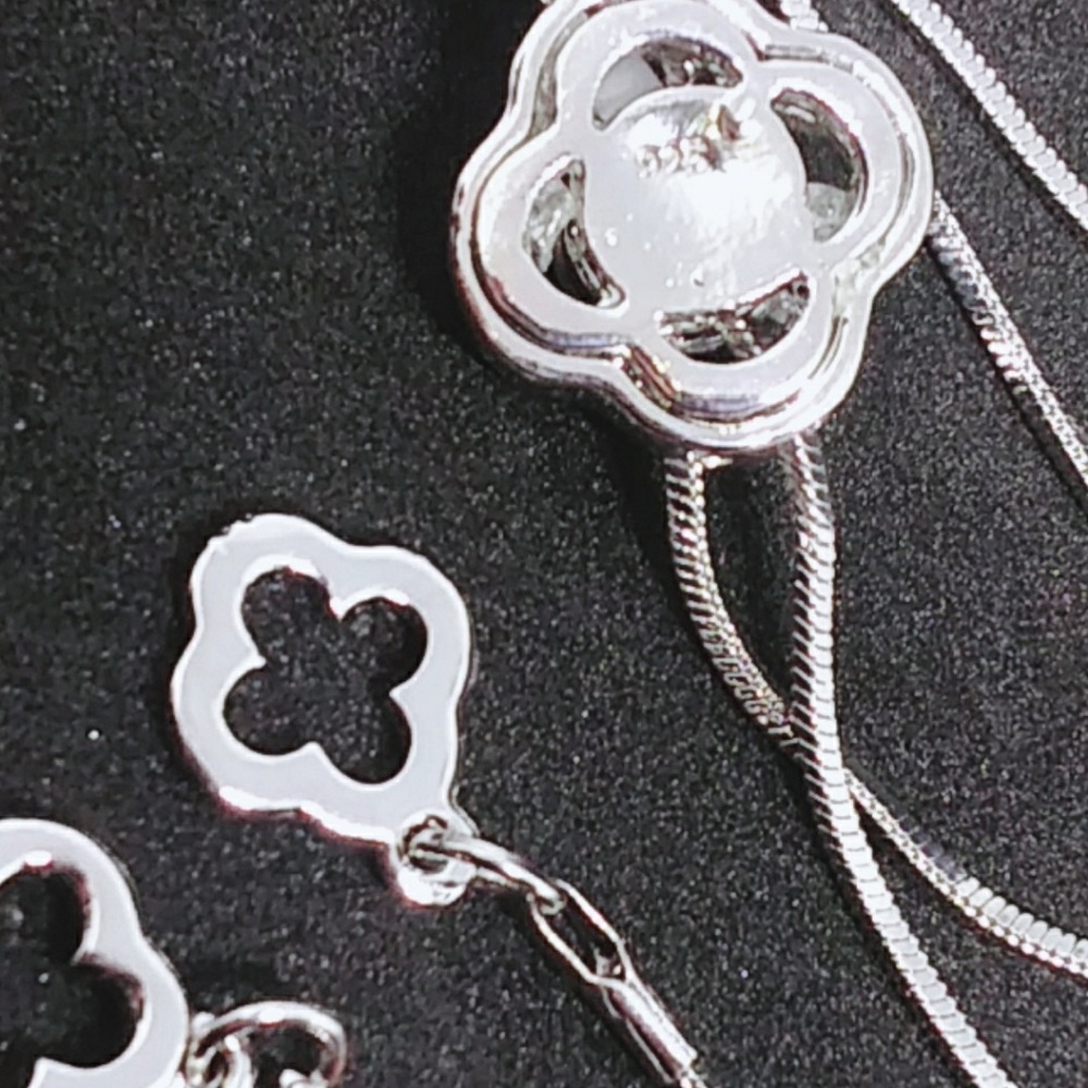 Necklace 925 silver Clover leaves necklace - Picture 4 of 6